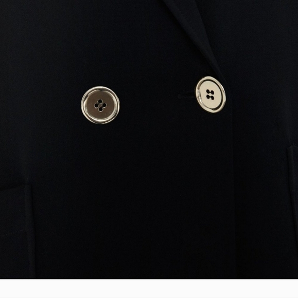 ZARA Suit Style Double Button Midi Dress In Black. Size XS NWOT - Picture 8 of 16